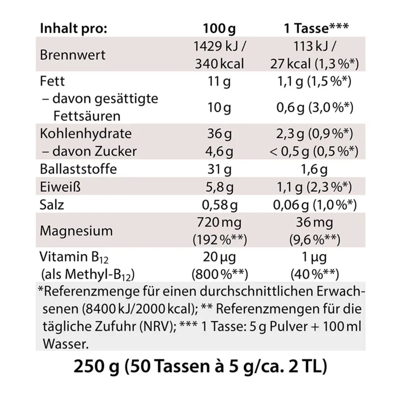 Chi-Cafe free Wellness Kaffee entkoffeiniert + Akazienfaser, 250 g