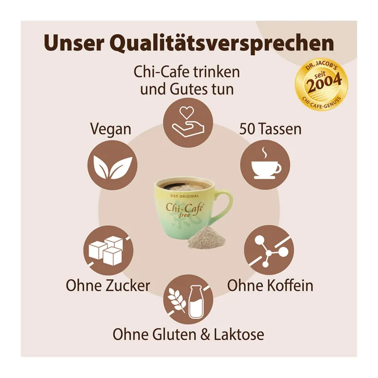 Chi-Cafe free Wellness Kaffee entkoffeiniert + Akazienfaser, 250 g