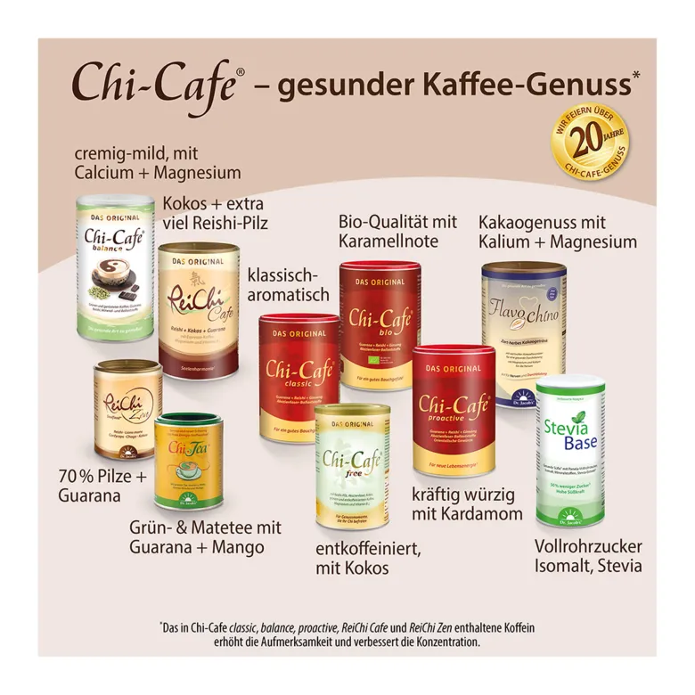 Chi-Cafe free Wellness Kaffee entkoffeiniert + Akazienfaser, 250 g