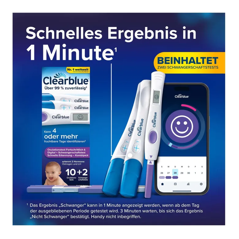 Clearblue Ovulationstest + Schwangerschaftstest Kombipack, 12 St