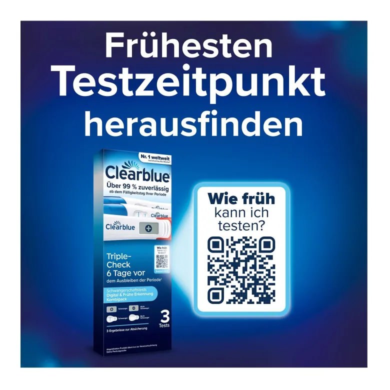 Clearblue Schwangerschaftstest Triple-Check Kombipack, 3 St