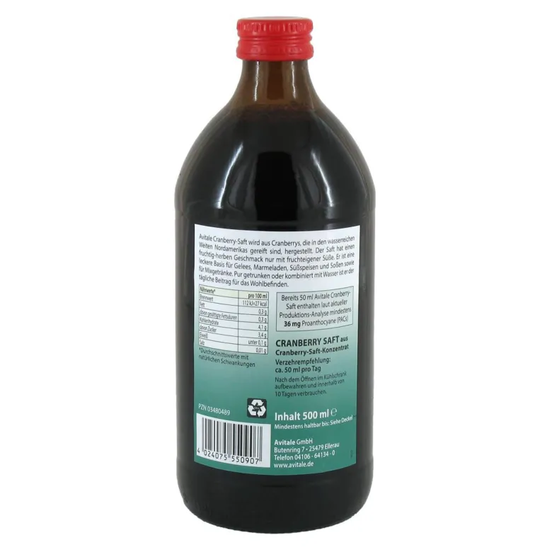 Cranberrysaft 100% Frucht, 500 ml