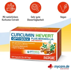 Curcumin Hevert OptiSolv plus Boswellia und Ingwer Kapseln, 120 St