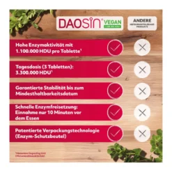 Daosin Vegan Tabletten bei Histaminunverträglichkeit, 10 St