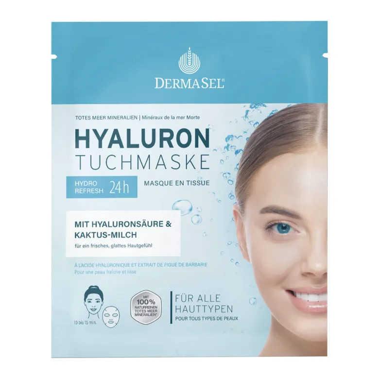 DermaSel Totes Meer Mineralien Hyaluron Tuchmaske, 1 St