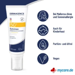 Dermasence Solvinea Sonnenschutz-Gelcreme LSF 50+, 100 ml