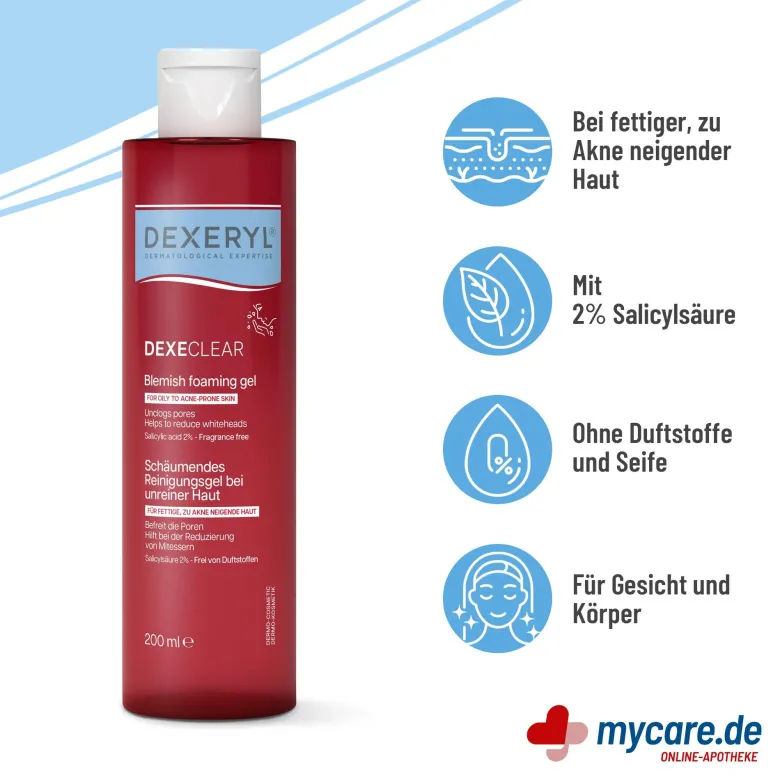 Dexeryl Dexeclear Anti-Unreinheiten schäumendes Gel, 200 ml