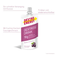 Dextro Energy Dextrose Drink Schwarze Johannisbeere, 50 ml