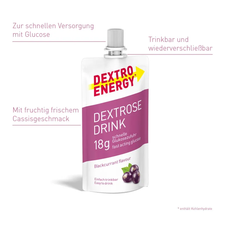 Dextro Energy Dextrose Drink Schwarze Johannisbeere, 50 ml