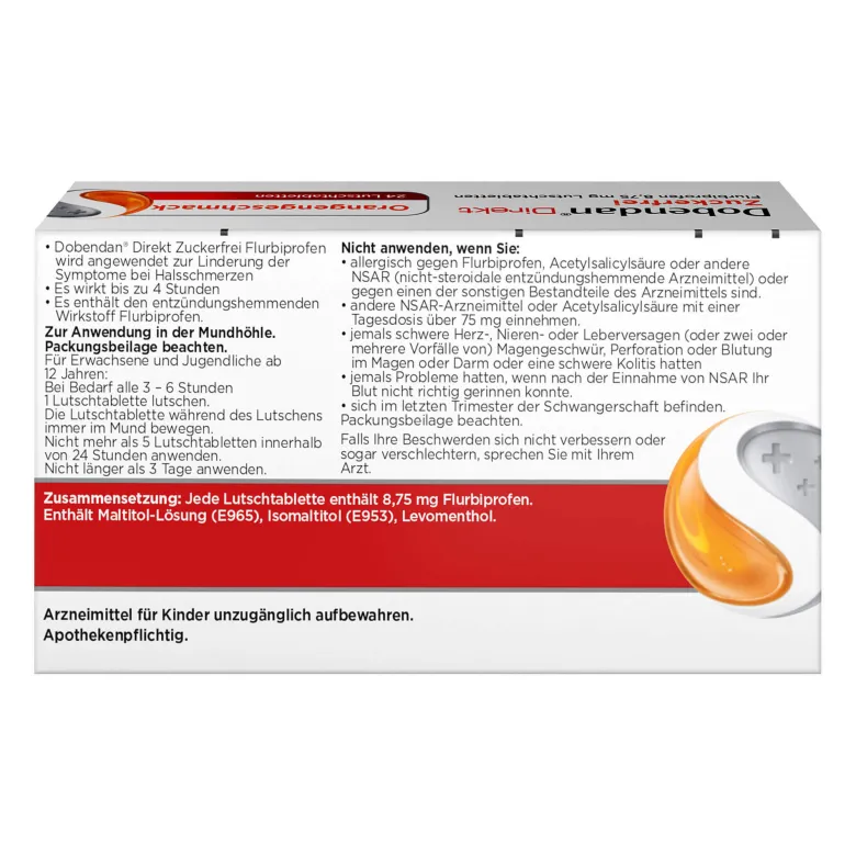Dobendan Direkt Zuckerfrei Lutschtabletten, 24 St