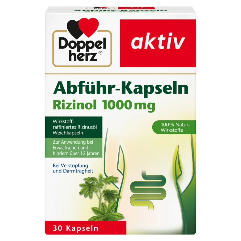 Doppelherz aktiv Abführ-Kapseln Rizinol 1000 mg, 30 St