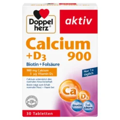 Doppelherz aktiv Calcium 900 + D3 Tabletten, 30 St