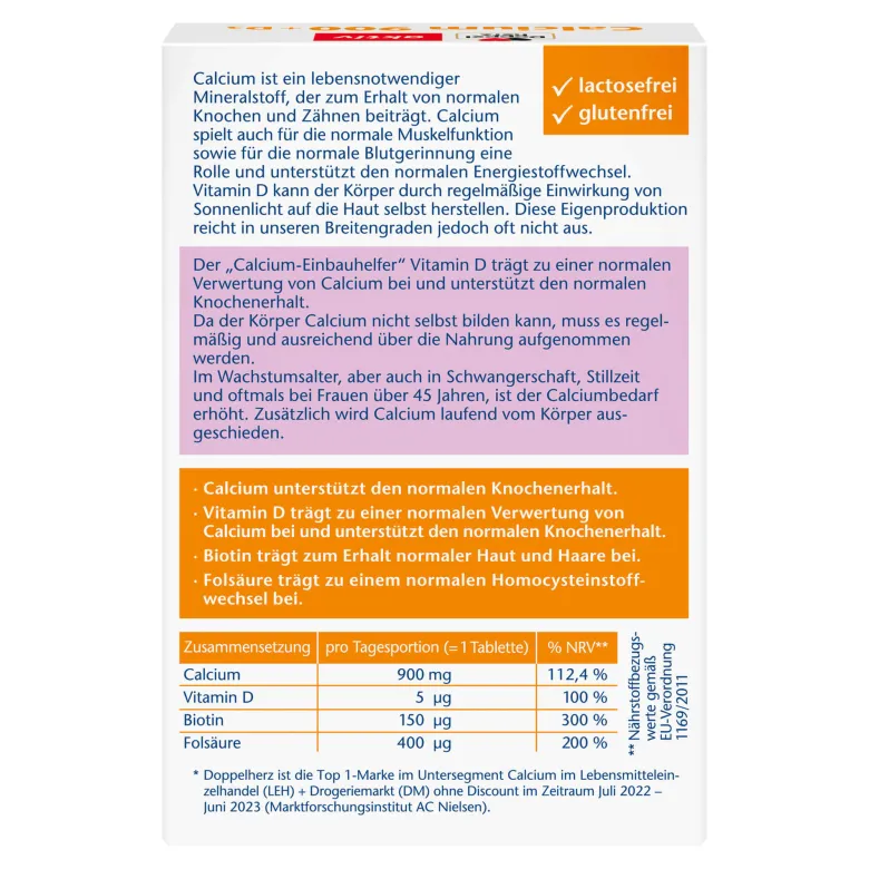 Doppelherz aktiv Calcium 900 + D3 Tabletten, 30 St