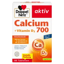 Doppelherz aktiv Calcium 700 + Vitamin D3 Tabletten, 80 St