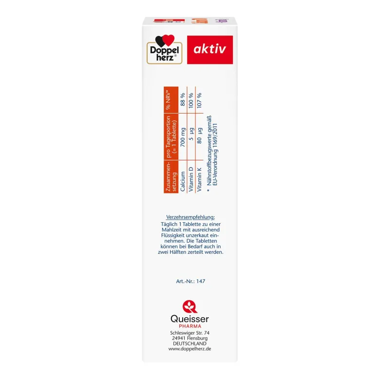Doppelherz aktiv Calcium 700 + Vitamin D3 Tabletten, 80 St
