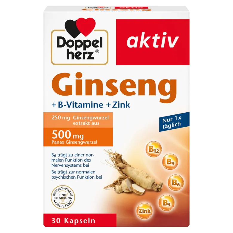 Doppelherz aktiv Ginseng B-Vitamine+Zink Kapseln, 30 St