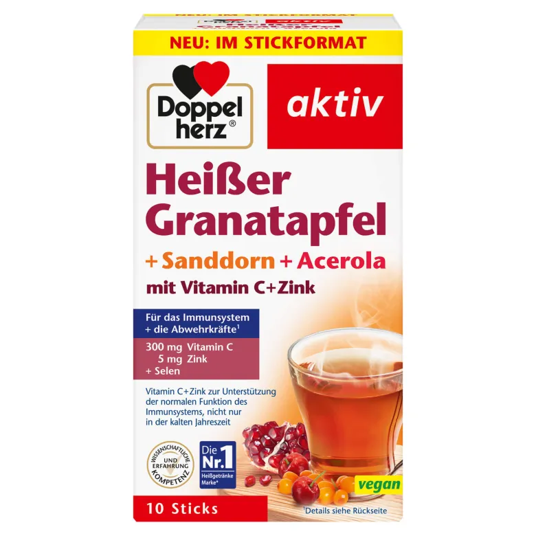 Doppelherz aktiv Heißer Granatapfel + Sanddorn + Acerola, 10 St