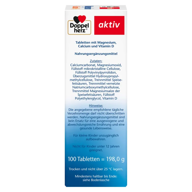 Doppelherz aktiv Magnesium + Calcium + D3 Tabletten, 100 St