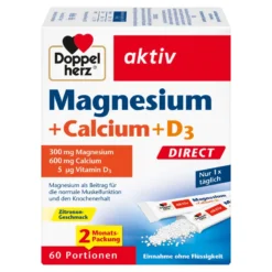 Doppelherz aktiv Magnesium+Calcium+D3 DIRECT Sticks, 60 St