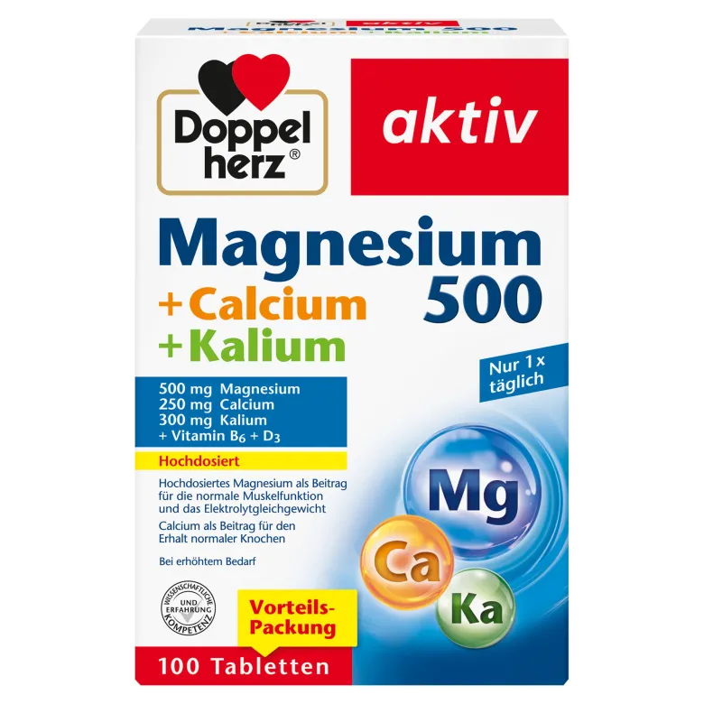 Doppelherz aktiv Magnesium 500+Calcium+Kalium Tabletten, 100 St