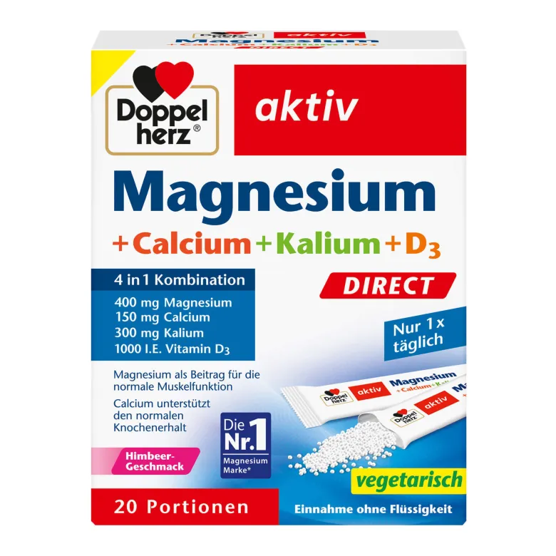 Doppelherz aktiv Magnesium+Calcium+Kalium+D3 Direct, 20 St