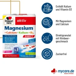 Doppelherz aktiv Magnesium+Calcium+Kalium+D3 Direct, 20 St