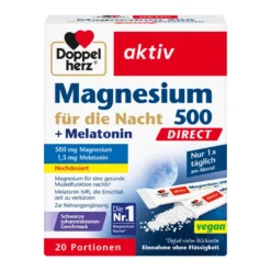 Doppelherz aktiv Magnesium 500 Nacht + Melatonin DIRECT, 20 St