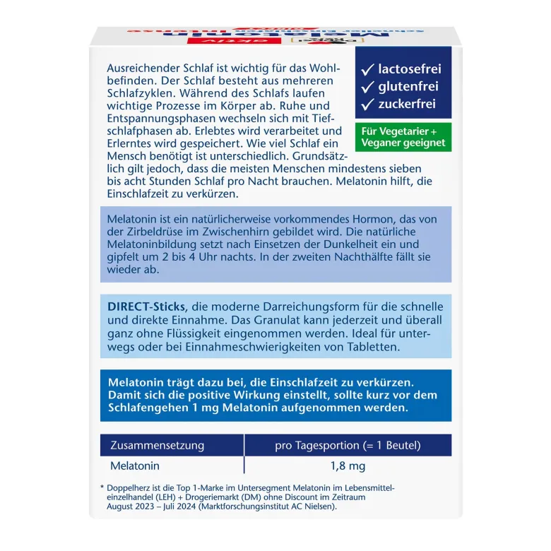 Doppelherz aktiv Melatonin Intense Granulat, 20 St