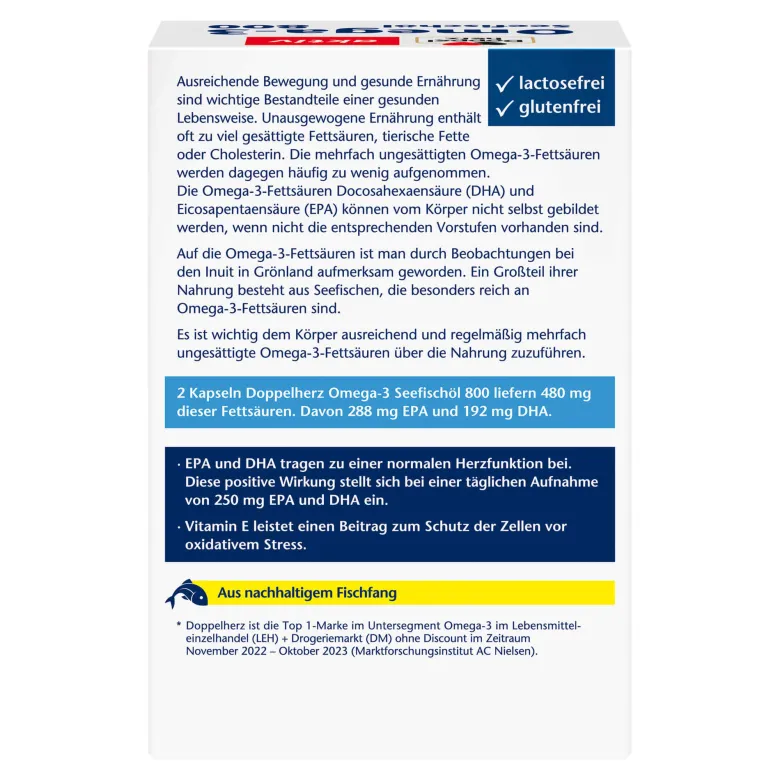 Doppelherz aktiv Omega-3 Seefischöl 800 Kapseln, 120 St