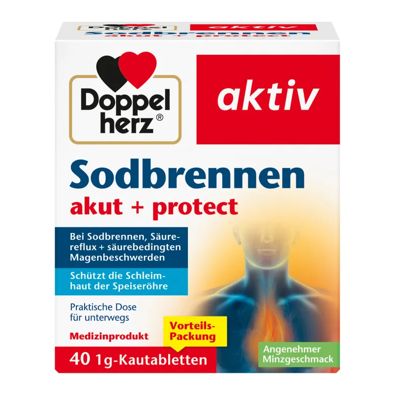 Doppelherz aktiv Sodbrennen akut+protect Kautabletten, 40 St