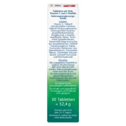 Doppelherz aktiv Zink+Histidin+Vitamin C DEPOT-Tabletten, 30 St