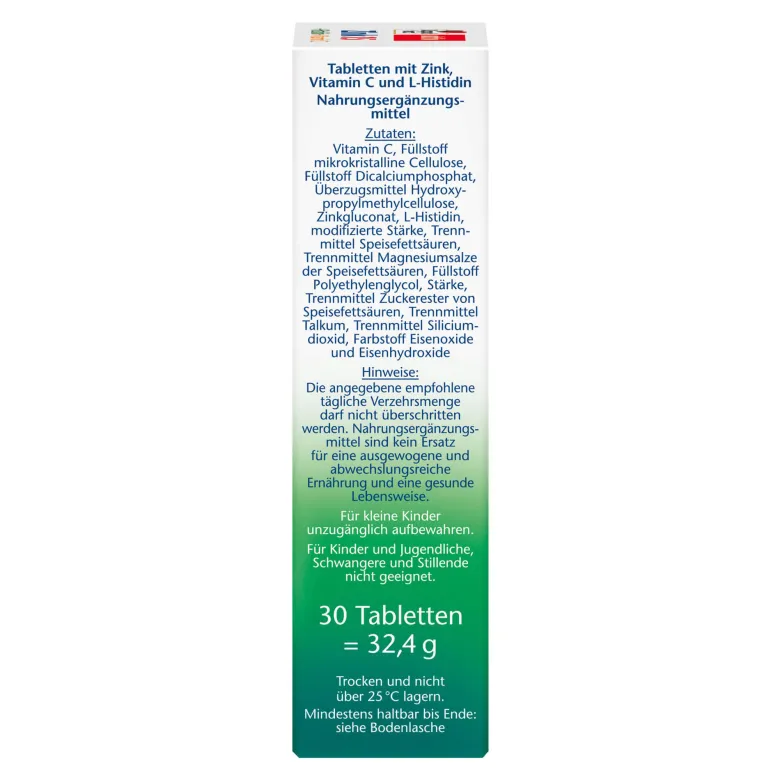 Doppelherz aktiv Zink+Histidin+Vitamin C DEPOT-Tabletten, 30 St
