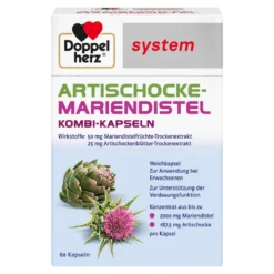 Doppelherz Artischocke-Mariendistel system Weichkapseln, 60 St