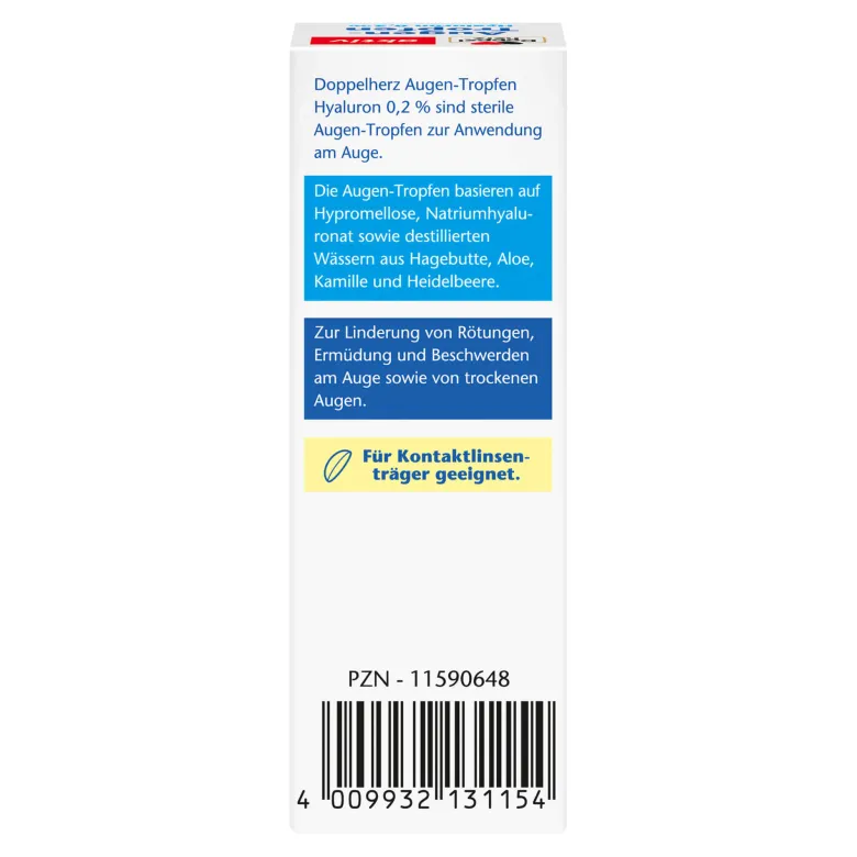 Doppelherz Augen-Tropfen Hyaluron 0,2%, 10 ml