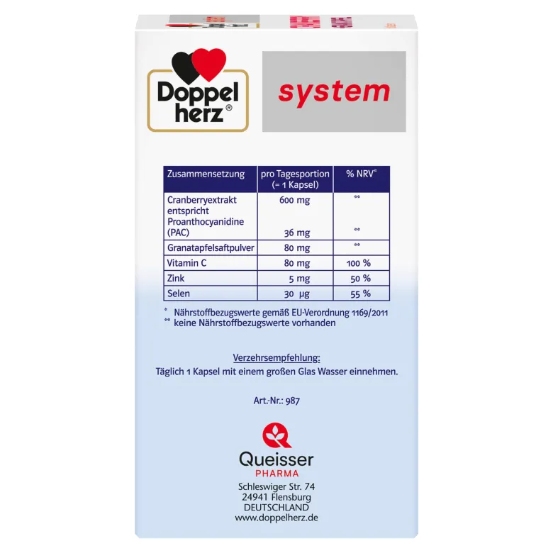 Doppelherz Cranberry + Granatapfel system, 60 St