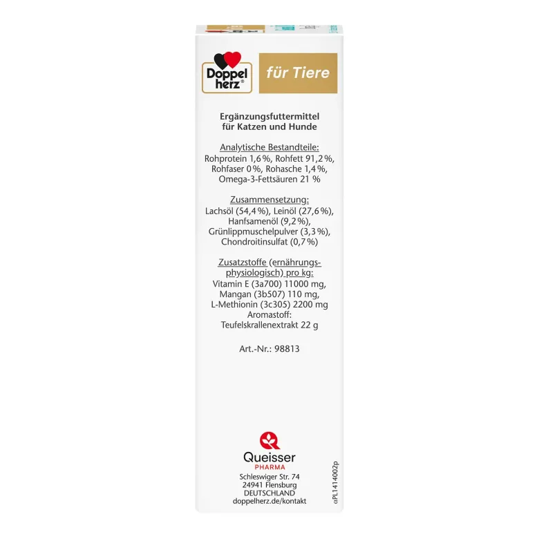 Doppelherz für Tiere Gelenk Öl Omega-3 für Katzen und Hunde, 250 ml