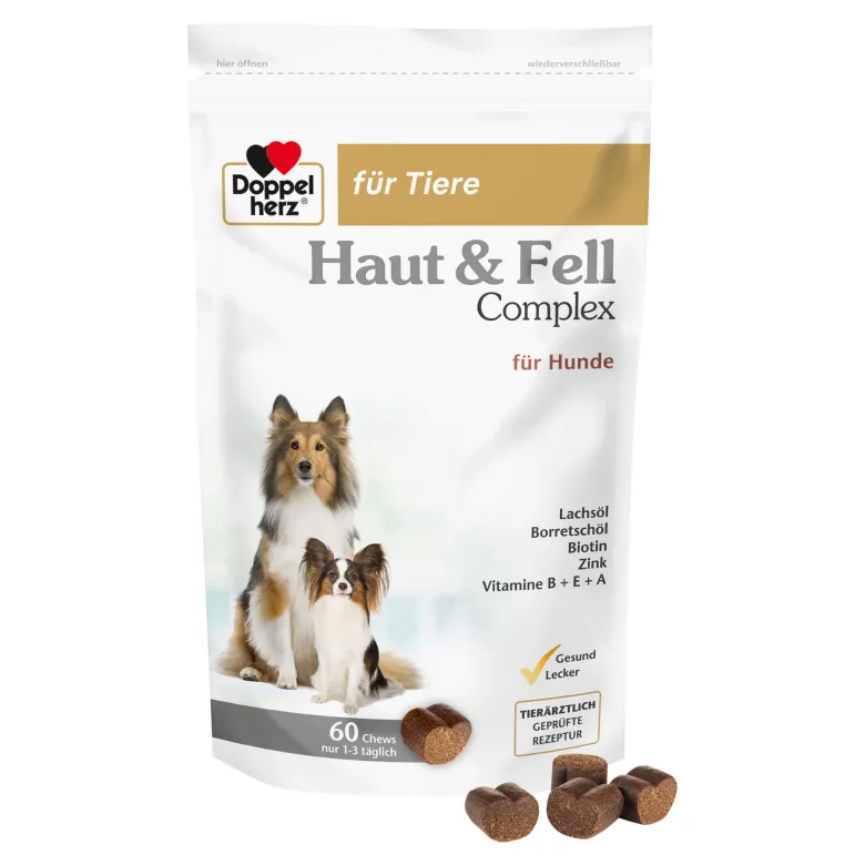 Doppelherz für Tiere Haut & Fell Complex für Hunde, 60 St