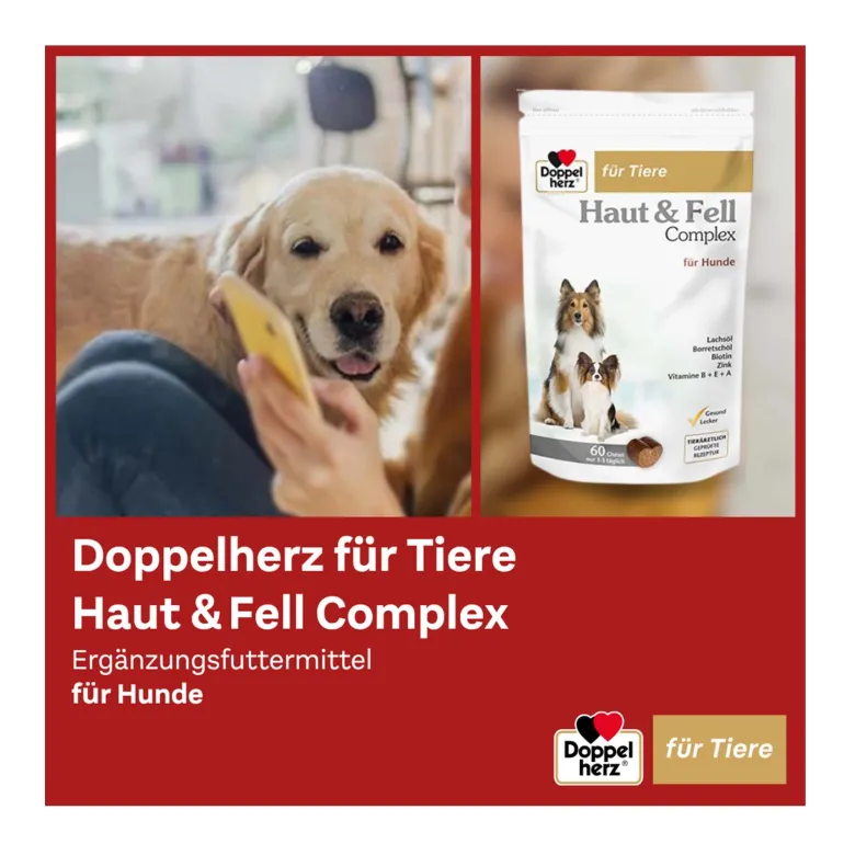 Doppelherz für Tiere Haut & Fell Complex für Hunde, 60 St