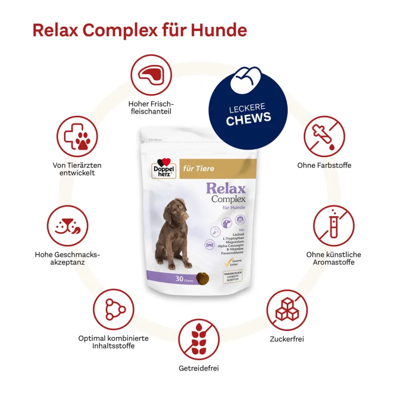 Doppelherz für Tiere Relax Complex Chews für Hunde, 30 St