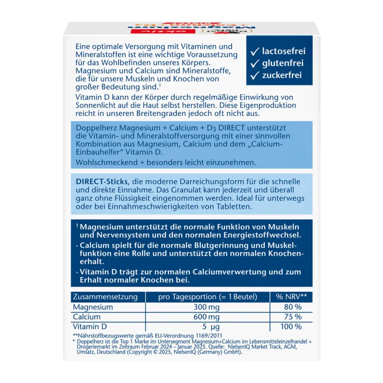 Doppelherz Magnesium + Calcium + D3 aktiv, 20 St