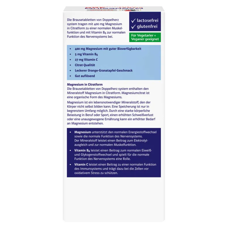 Doppelherz Magnesium 400 Citrat system Brausetabletten, 24 St