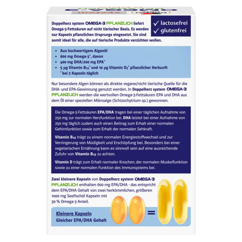 Doppelherz Omega-3 pflanzlich Kapseln, 60 St