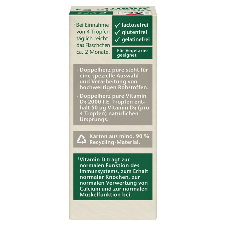 Doppelherz pure Vitamin D3 2000 I.E Tropfen, 9.2 ml