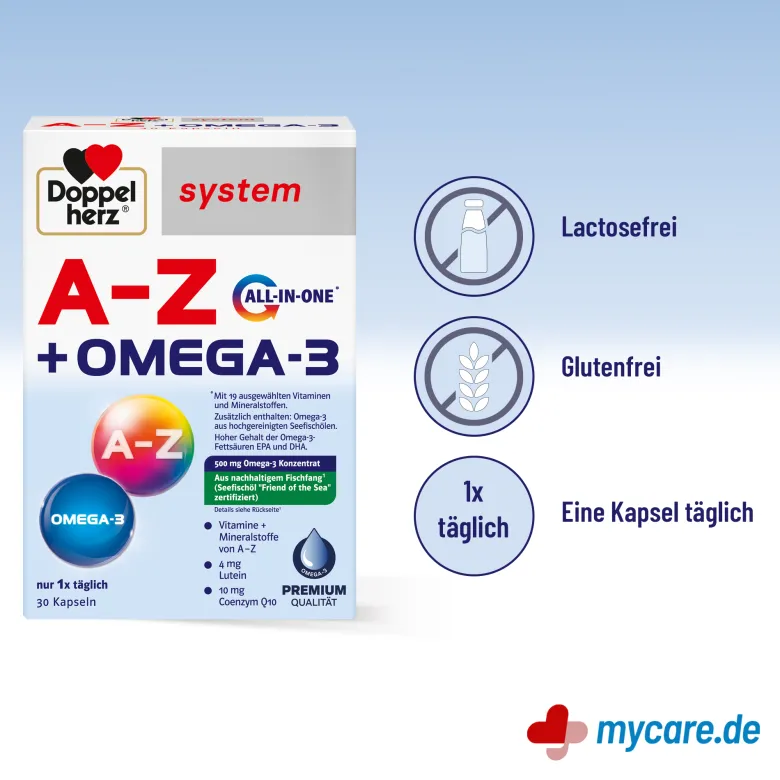Doppelherz system A-Z+Omega-3 all-in-one Kapseln, 30 St