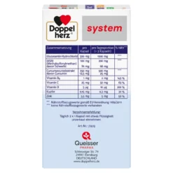 Doppelherz system Glucosamin 1000 + Curcuma Vegan Kapseln, 60 St