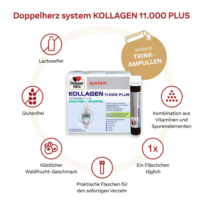 Doppelherz system Kollagen 11.000 Plus Ampullen, 30X25 ml