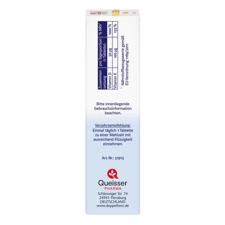 Doppelherz system Vitamin D3 2000 + K2 Tabletten, 120 St
