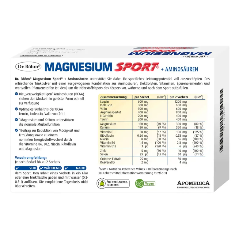 Dr. Böhm Magnesium Sport +Aminosäuren Brause, 14 St