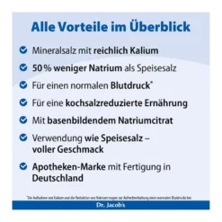 Dr. Jacob's Blutdruck-Salz mit Kalium Salzersatz, 250 g