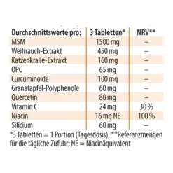 Dr. Jacob's Boswellia MSM forte Weihrauch Quercetin OPC, 90 St
